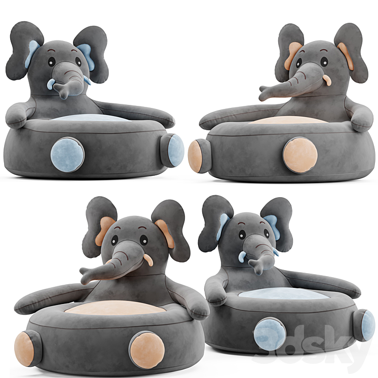 Elephant kids chair 3DS Max - thumbnail 1