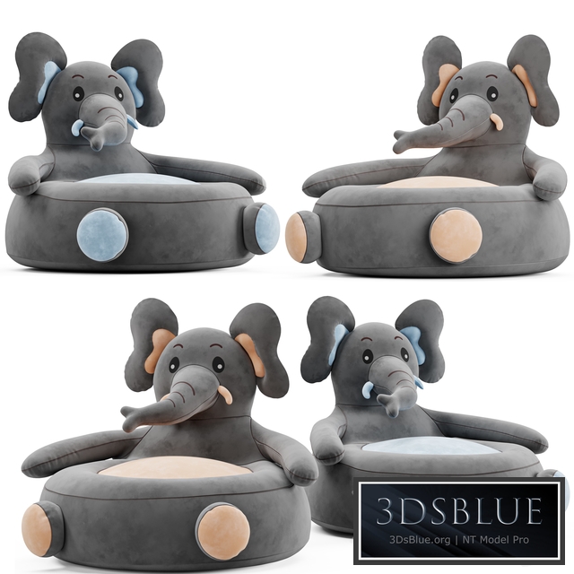 Elephant kids chair 3DS Max - thumbnail 3