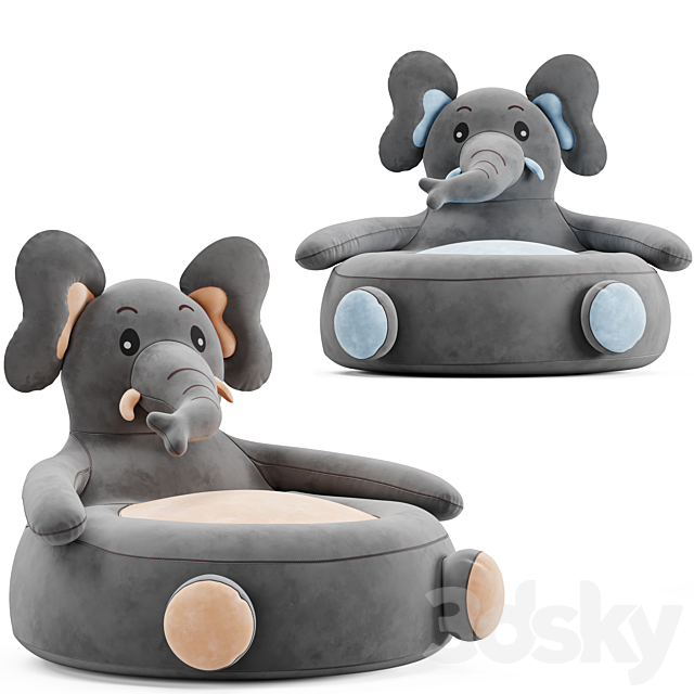 Elephant kids chair 3DSMax File - thumbnail 2