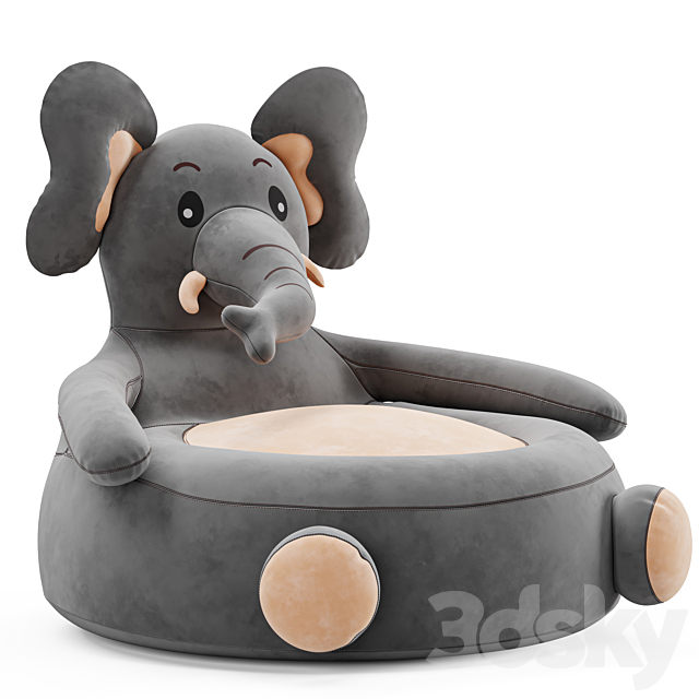 Elephant kids chair 3DSMax File - thumbnail 3