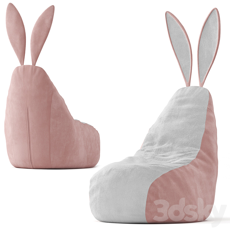 Frameless bag chair Bunny 3DS Max - thumbnail 1