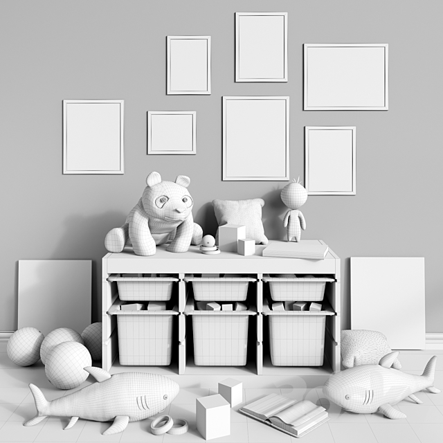 Furniture and toys IKEA. decor for a children’s room set 2 3DSMax File - thumbnail 3