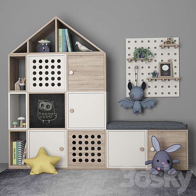 Furniture for children’s room with decor 10 3DSMax File - thumbnail 1