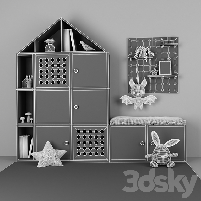 Furniture for children’s room with decor 10 3DSMax File - thumbnail 3