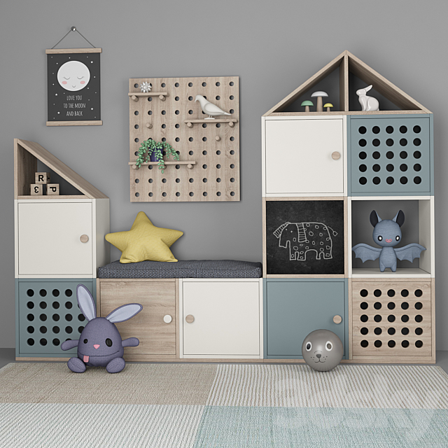 Furniture for children’s room with decor 11 3DSMax File - thumbnail 1