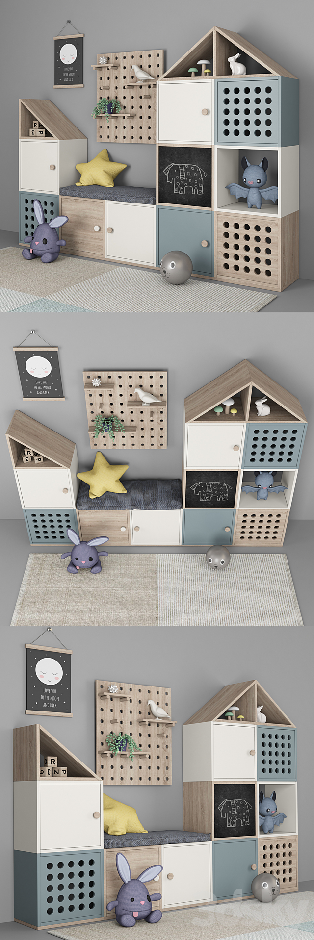 Furniture for children’s room with decor 11 3DSMax File - thumbnail 2