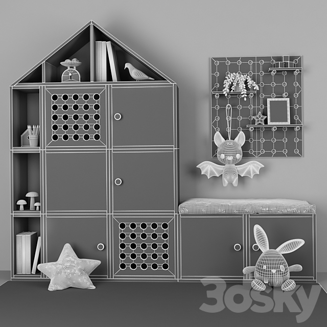 Furniture for children’s room with decor 11 3DSMax File - thumbnail 3