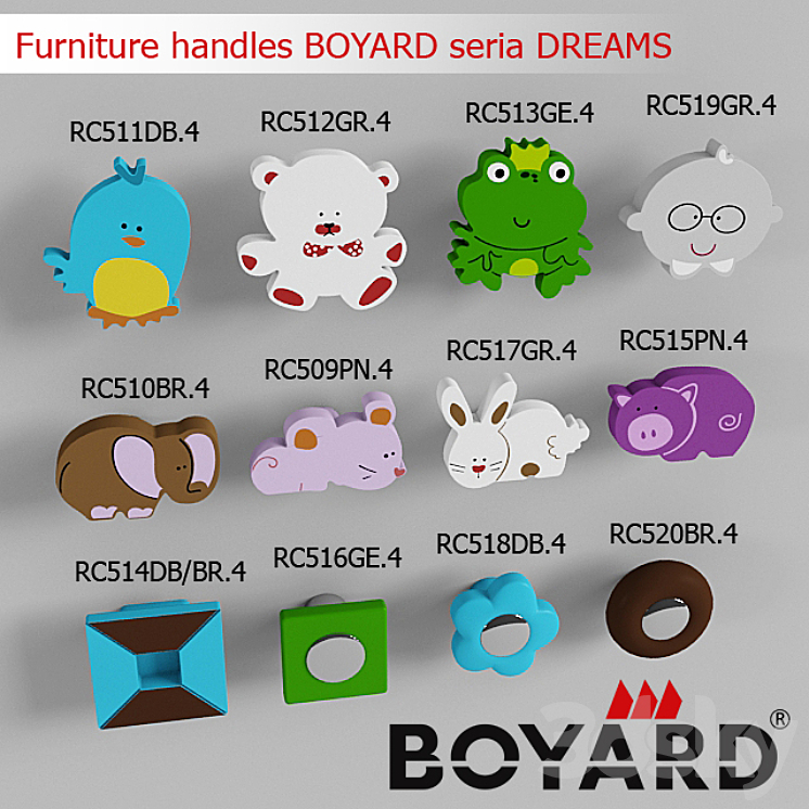 Furniture handles BOYARD seria DREAMS 3DS Max - thumbnail 1