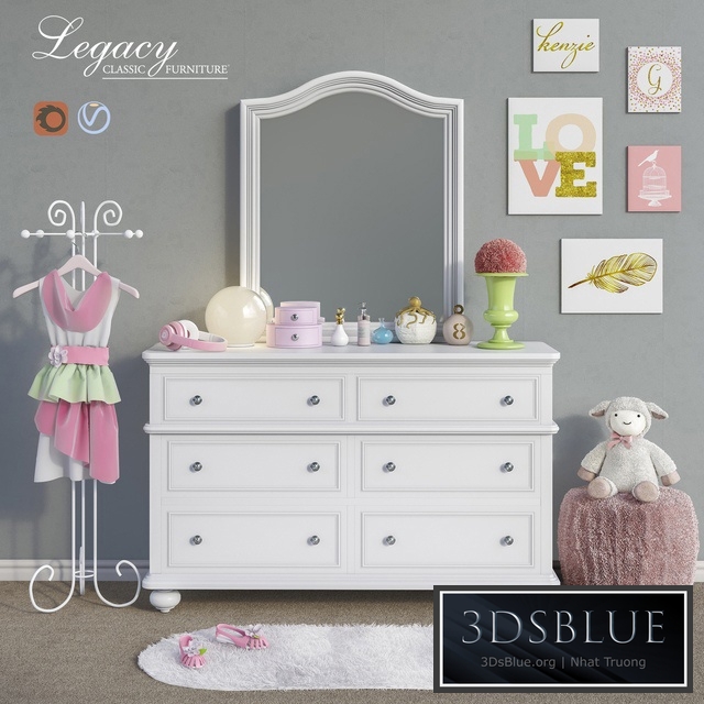 Furniture Legacy Classic accessories decor and toys set 5 3DS Max - thumbnail 3