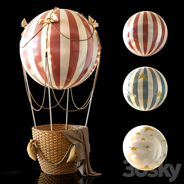 Hot air balloon 3DS Max Model - thumbnail 1