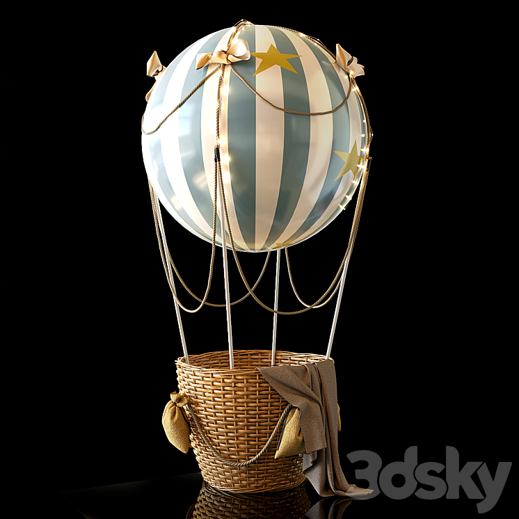 Hot air balloon 3DS Max Model - thumbnail 2