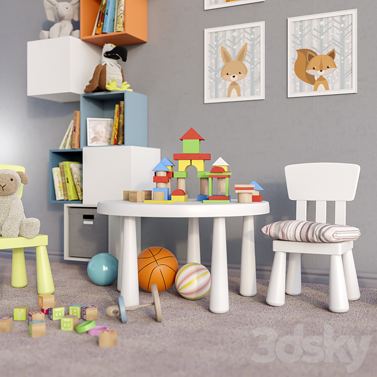 IKEA furniture accessories decor and toys set 4 3DS Max - thumbnail 2