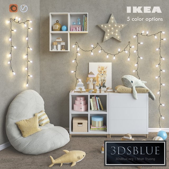 IKEA modular furniture accessories decor and toys set 6 3DS Max - thumbnail 3