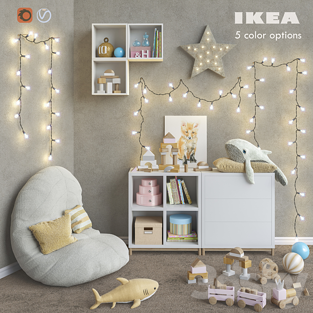 IKEA modular furniture. accessories. decor and toys set 6 3DSMax File - thumbnail 1