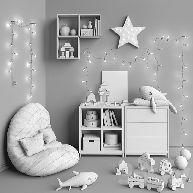 IKEA modular furniture. accessories. decor and toys set 6 3DSMax File - thumbnail 3