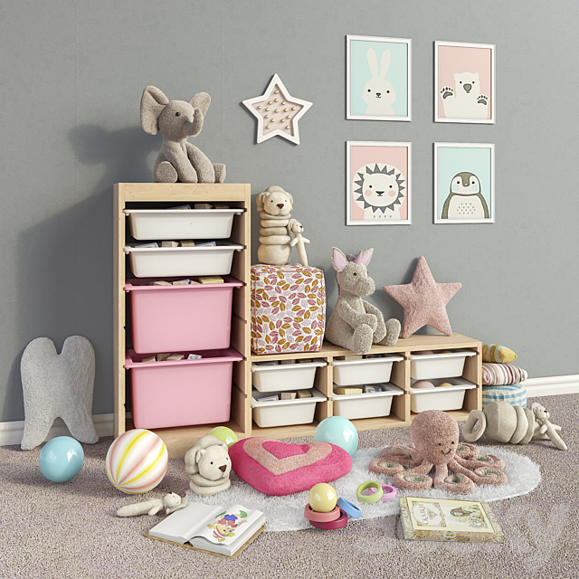 IKEA storage furniture. toys and decor for a children’s room set 3 3DSMax File - thumbnail 2