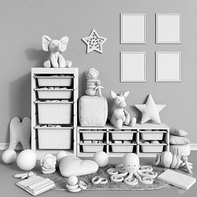 IKEA storage furniture. toys and decor for a children’s room set 3 3DSMax File - thumbnail 3