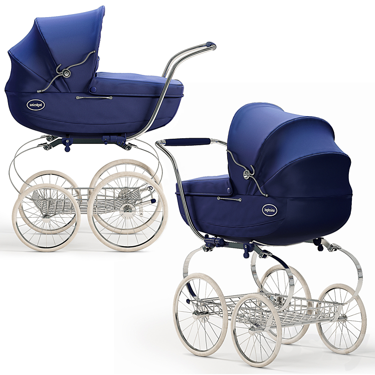 Inglesina Classica Pram in Navy 3DS Max - thumbnail 1