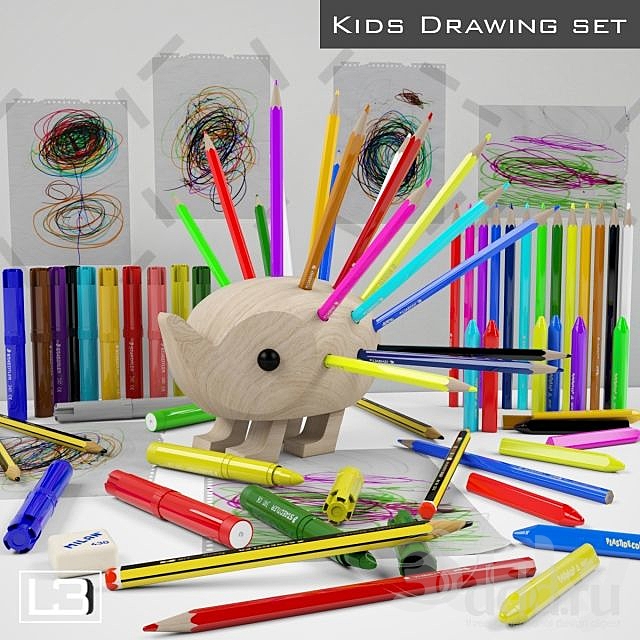 Kids Drawing Kit 3DSMax File - thumbnail 1