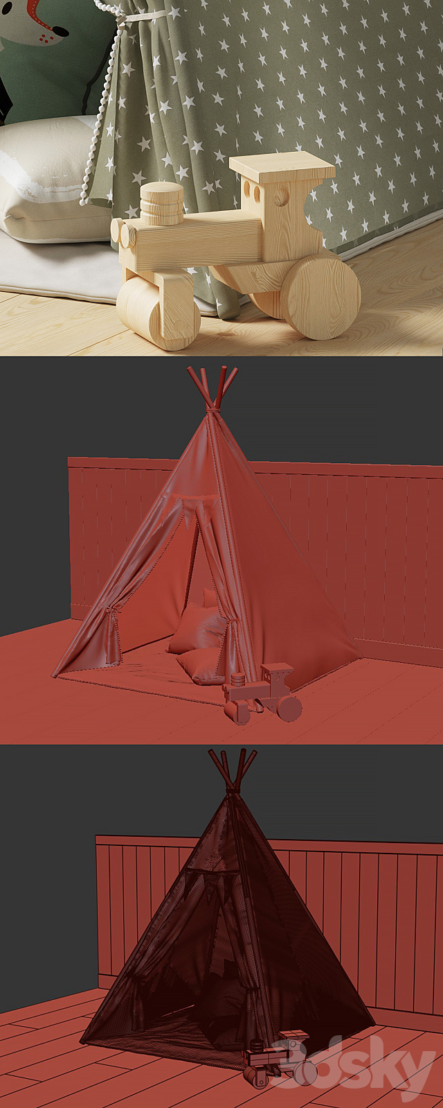 Kids teepee 3DSMax File - thumbnail 3