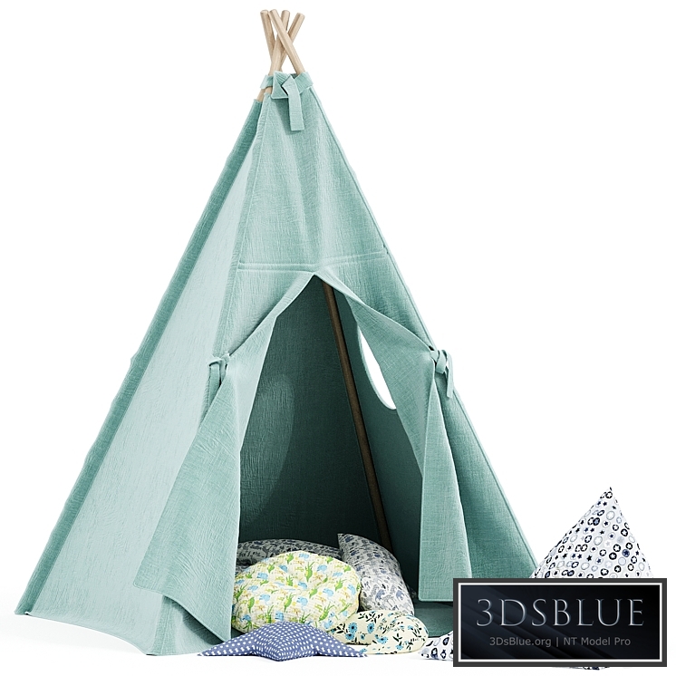 Kids Teepee Tent Set Mint 3DS Max - thumbnail 3