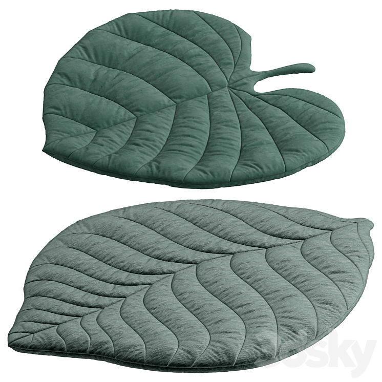 Leaf rug for kids 3DS Max Model - thumbnail 2