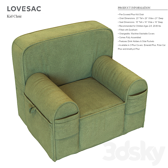 Lovesac kid chair 3DSMax File - thumbnail 1