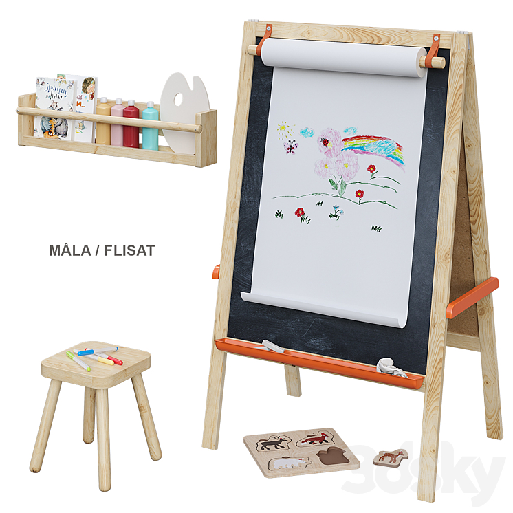 MÅLA \/ FLISAT IKEA Easel 3DS Max - thumbnail 1