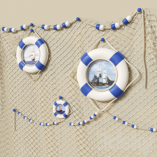 Maritime decorative set. 3DSMax File - thumbnail 1