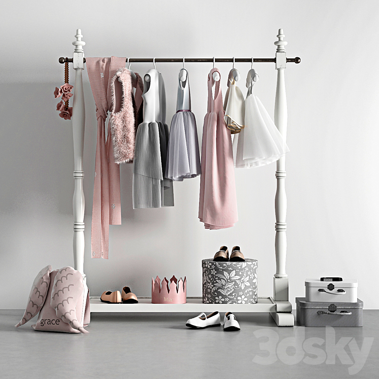 MINI WARDROBE RACK 3DS Max - thumbnail 1