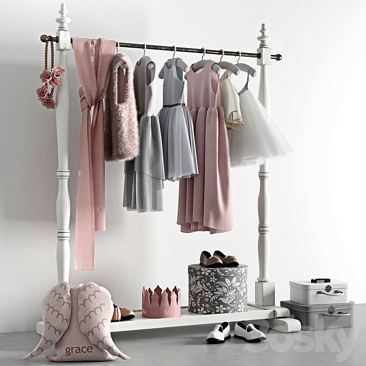 MINI WARDROBE RACK 3DS Max - thumbnail 2