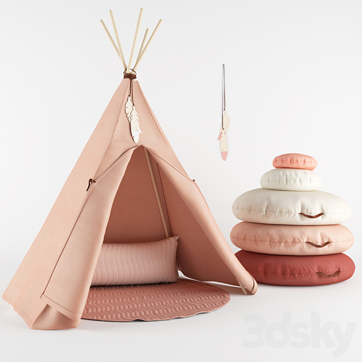 Nevada Teepee Bloom Pink 3DS Max - thumbnail 1