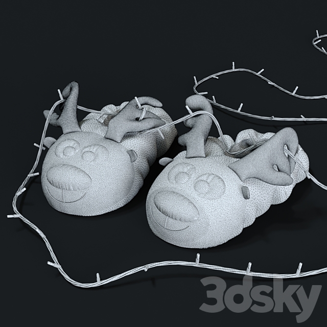 New Year’s slippers “Deer of Santa Claus” 3DSMax File - thumbnail 2