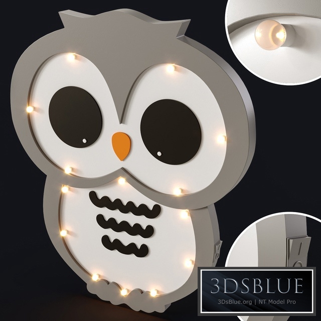 “Nightlight for the childrens “”Owl””” 3DS Max - thumbnail 3