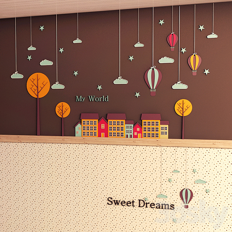 nursery wall decorations 3DS Max - thumbnail 2