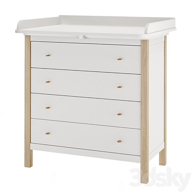 OLIVER FURNITURE Wood nursery dresser 3DS Max - thumbnail 1