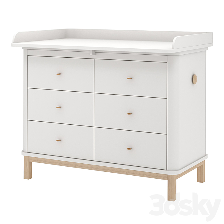 Oliver Furniture Wood Nursery Dresser 6 Drawers 3DS Max - thumbnail 1