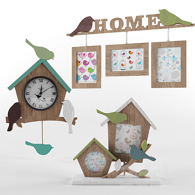 Photo frames and clocks Birds 3DSMax File - thumbnail 1