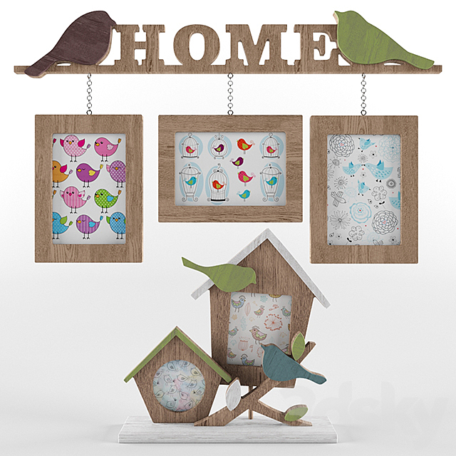 Photo frames and clocks Birds 3DSMax File - thumbnail 2