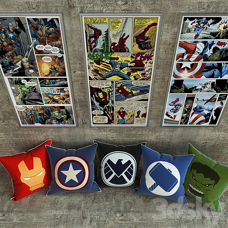 Pillow MARVEL 3DS Max - thumbnail 1