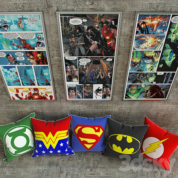 pillows DC COMICS 3DS Max - thumbnail 1