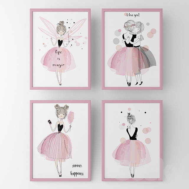 Posters for children fairy girls 3DSMax File - thumbnail 1