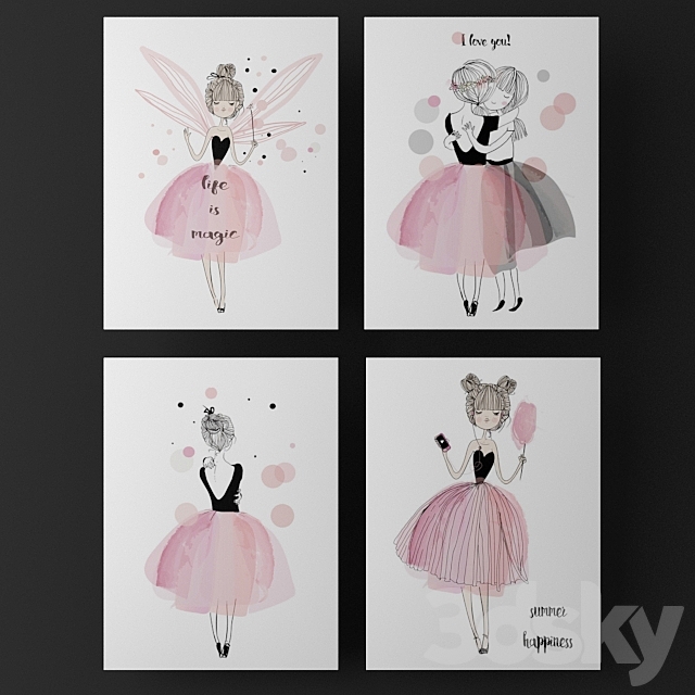 Posters for children fairy girls 3DSMax File - thumbnail 2