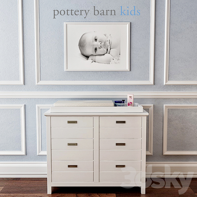 Pottery Barn. Emery Dresser & Topper Set 3DSMax File - thumbnail 1