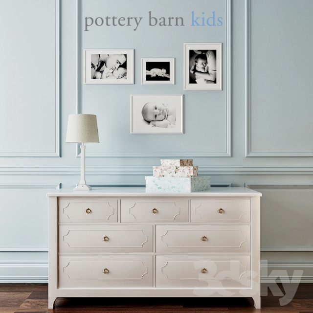 Pottery Barn pottery barn Ava Regency Extra-Wide Dresser 3DS Max - thumbnail 3