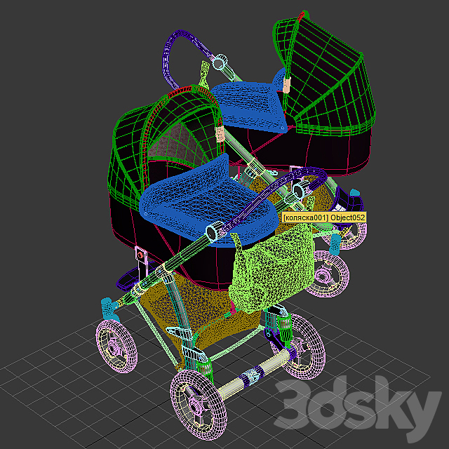 Pram Enzo Evo 3DS Max Model - thumbnail 2