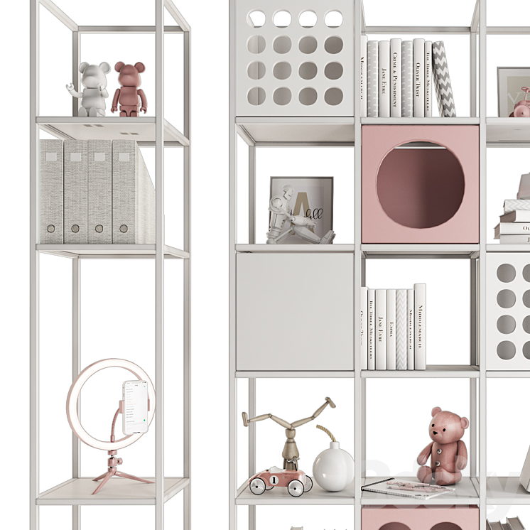 Rack with toys and books_5 3DS Max Model - thumbnail 2