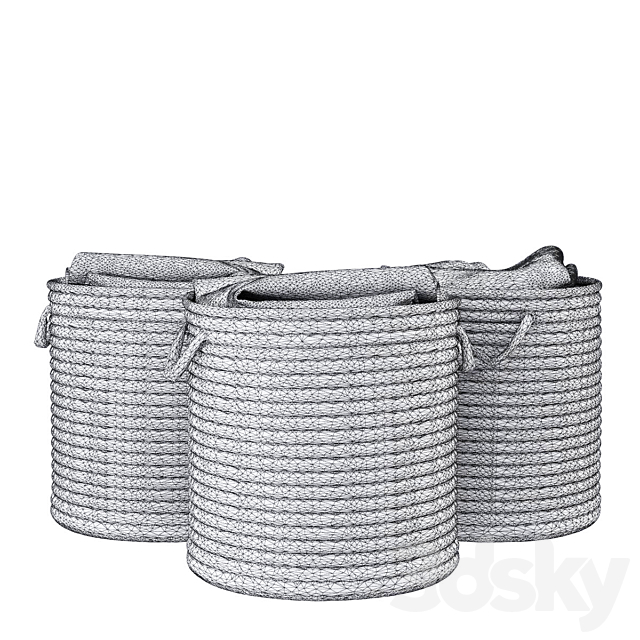 RH _ BRAIDED WOOL HAMPER 3DSMax File - thumbnail 2