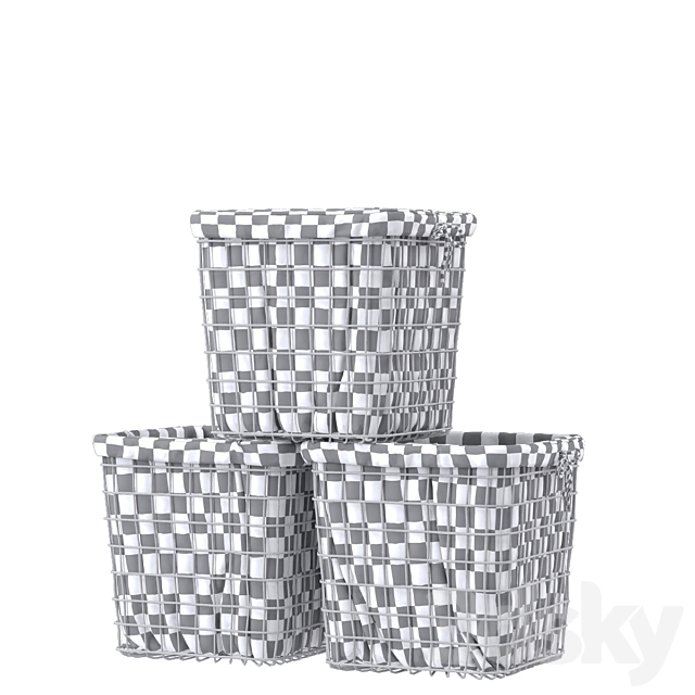 RH _ INDUSTRIAL SHELF BASKET LINER 3DS Max Model - thumbnail 3