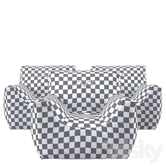 RH _ NURSERY CANVAS BEAN BAG CHAIR COVER 3DSMax File - thumbnail 3